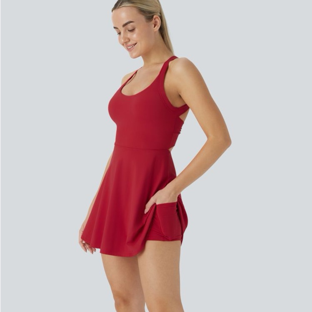 Halara SoftlyZero Airy Backless Twisted Cool Touch Dance Active Dress